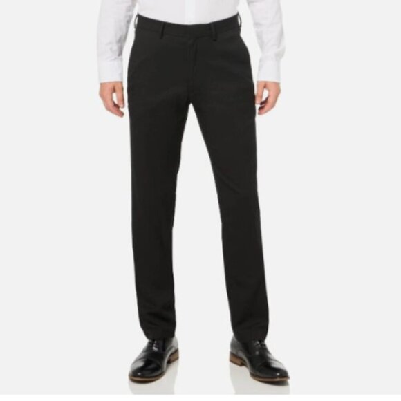 NEW Kenneth Cole Reaction Mens 36X32 Black Dress Pants Super Flex Waistband - Picture 1 of 11